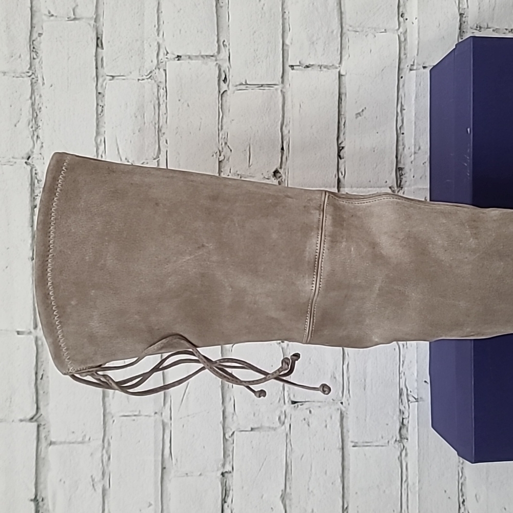 Stuart Weitzman Tiemodel Suede Leather Over-the-knee Boots In Taupe - NWT/NIB - Picture 13 of 16